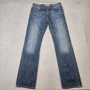 BKE Jake Jeans Mens 34XL (34x37) Blue Bootcut Bootleg Honeycomb Whiskers